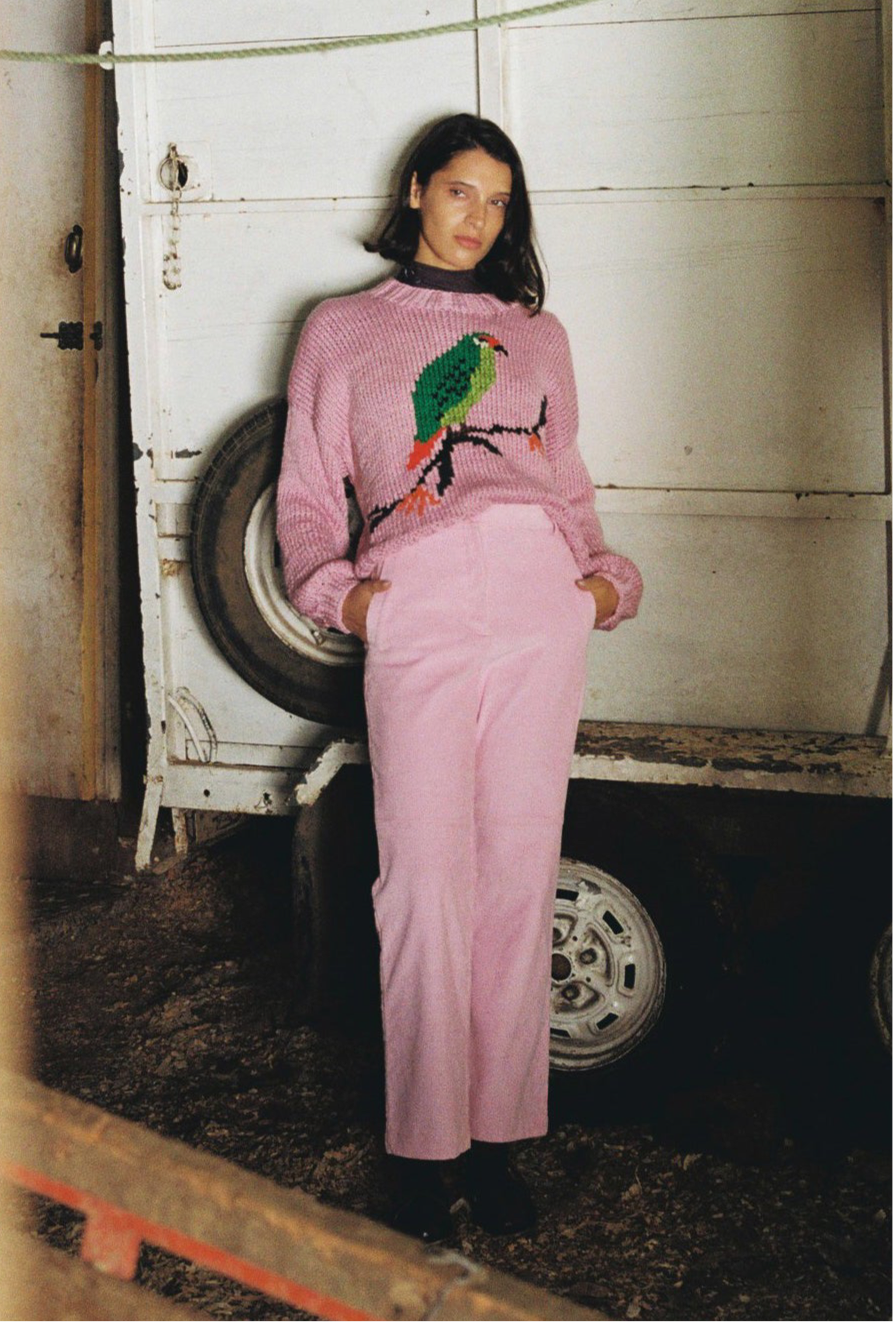 PANTALON COTELE RECTO ROSADO