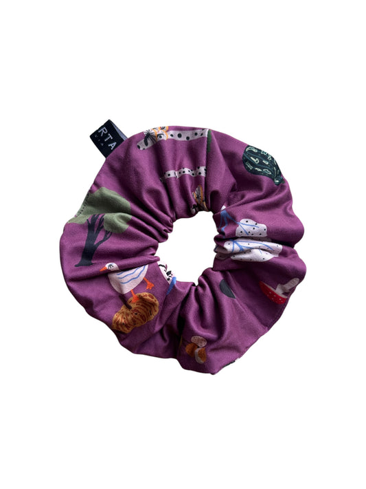 SCRUNCHIE AVES FRAMBUESA