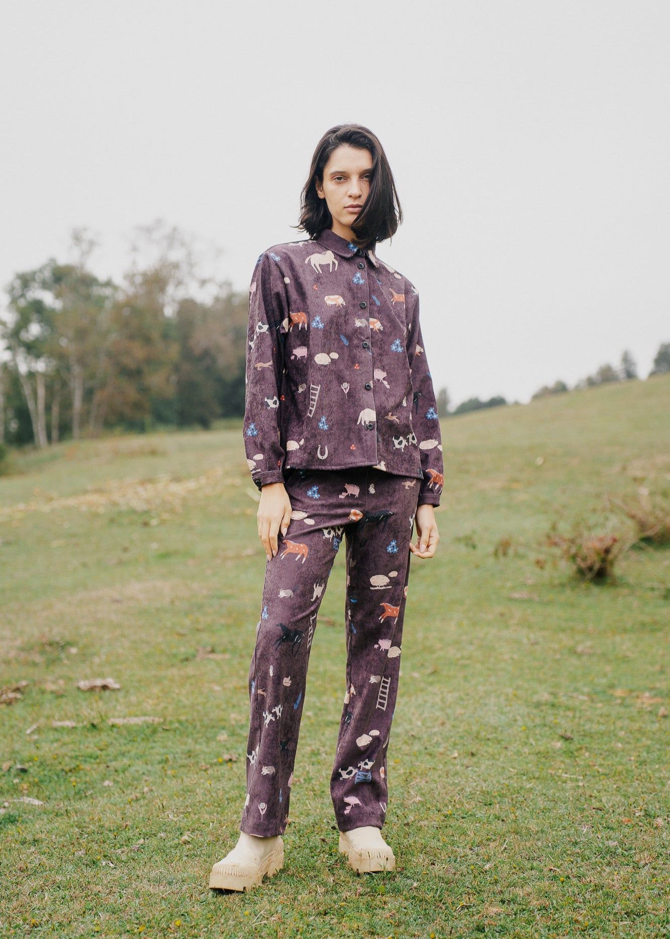 CAMISA DORA COTELE ANIMALES CAMPO