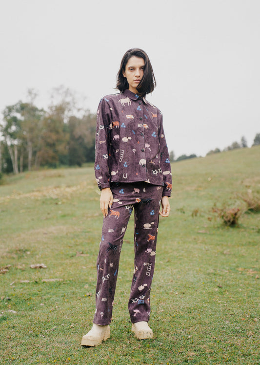 CAMISA DORA COTELE ANIMALES CAMPO