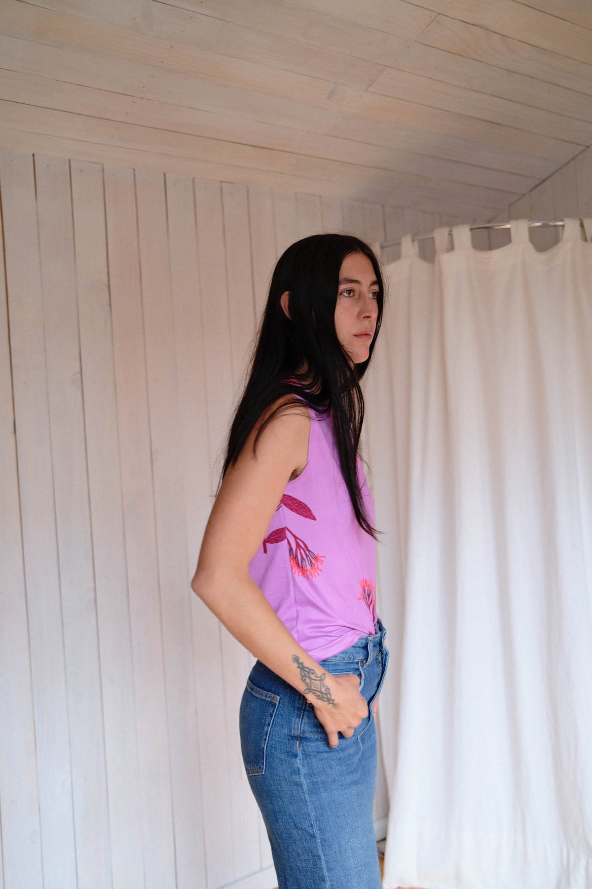 TOP MIRLO FLORES FUCSIA
