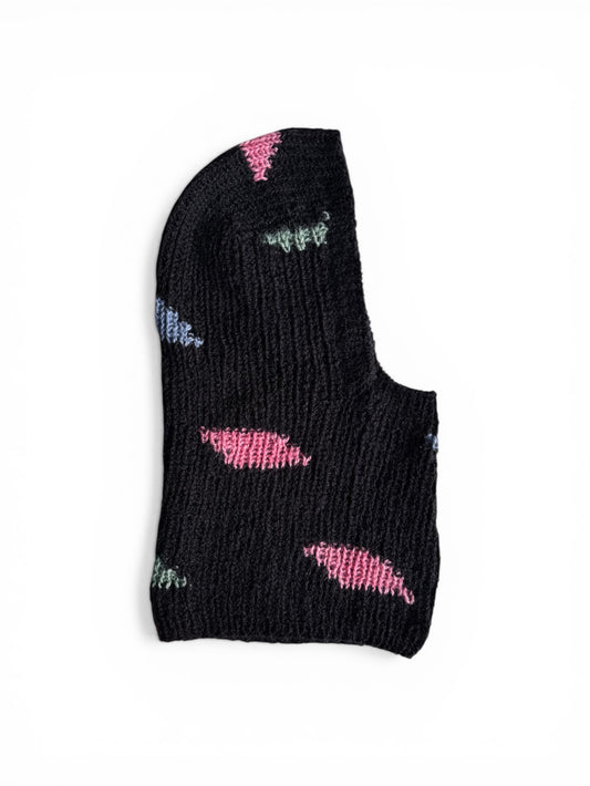 BALACLAVA MANCHAS NEGRO COLORES MOHAIR