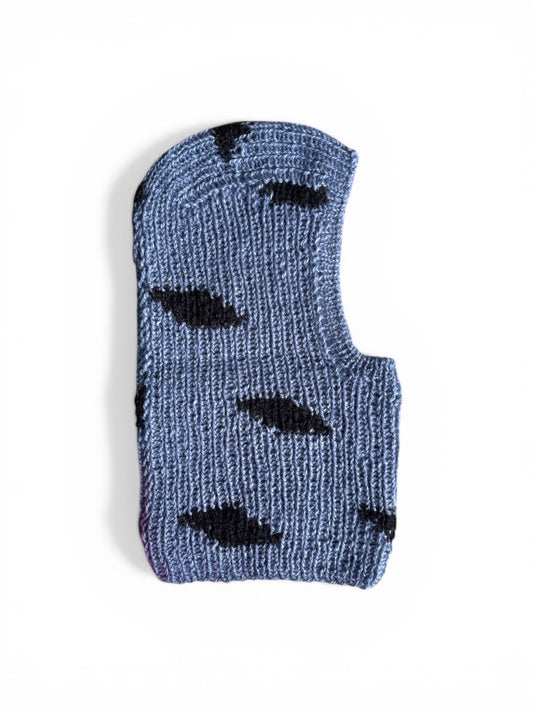 BALACLAVA MANCHAS AZUL PIEDRA NEGRO MOHAIR
