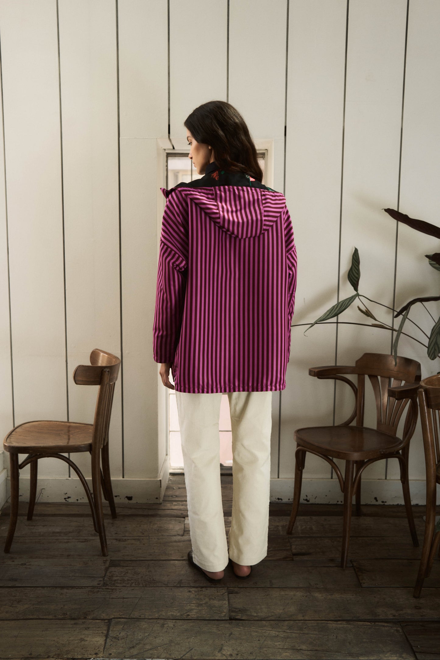 CHAQUETA IMPERMEABLE REVERSIBLE HONGOS/RAYAS